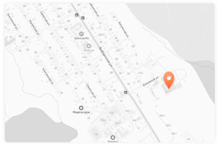 Карта проезда к офису на Батумской улице в Хабаровске